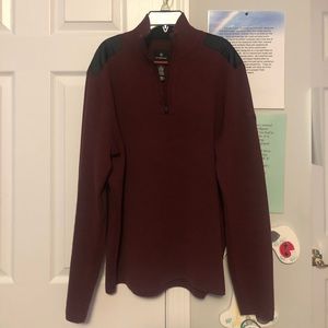 Men’s Maroon Sweater with Padding Detail